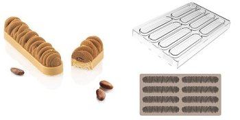 @ Kit Gießform Praline | Pralinengießform + Silikonmatte 8 ovale Formen | Eclairform