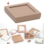 @ BIO Pralinen-| Geschenk-Schachtel Quadrat T1 braun mit Motiv (ca.200-320g)