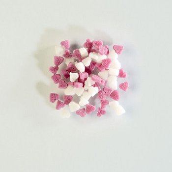 @ Zucker-Streudekor Herzen klein rosa/weiß