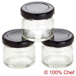 @ Glas rund für Marmelade | Gelee 'Mini Jam Jar Black' 30ml (105 Stk)