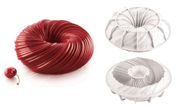 @ Silikon-Matte | -Form | Einzel- | Kuchenform rund mit Relief & Loch 'Intreccio'