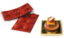 @ Silikon-Matte | -Form 6 runde Formen | Halbkugeln (1/3GN=17,5x30cm)