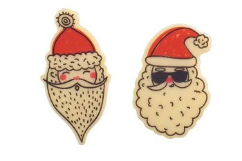 @ Schoko-Dekor Aufleger weiß Weihnachtsmannkopf (90 Stk)