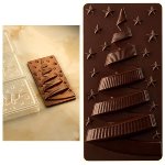 @ Gießform Tafel | Tafelgießform Weihnachts- | Tannen- | Christbaum Sterne 'Xmas Night' (275x175mm)