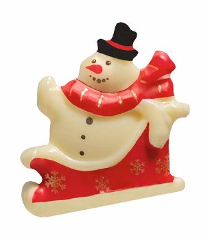 @ Schoko-Dekor Aufleger weiß Schneemann 'Sur son trainau' (90 Stk)