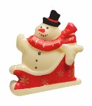 @ Schoko-Dekor Aufleger weiß Schneemann 'Sur son trainau' (90 Stk)