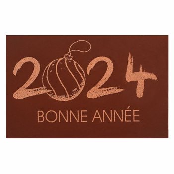 @ Schoko-Dekor Aufleger bitter Rechteck '2024 Bonne année' (75 Stk)