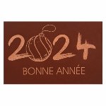 @ Schoko-Dekor Aufleger bitter Rechteck '2024 Bonne année' (75 Stk)