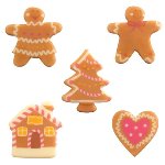 @ Schoko-Dekor Aufleger weiß Lebkuchenmotive (80 Stk)