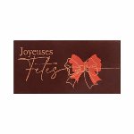 @ Schoko-Dekor Aufleger bitter Rechteck 'Joyeuses Fêtes' (100 Stk)