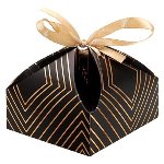 @ Pralinen- | Geschenk-Schachtel schwarz mit Streifen gold (ca. 4 Pralinen)