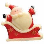 @ Schoko-Dekor Weihnachtsmann weiß 'Sur son traineâu' (80 Stk)
