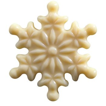 @ Schoko-Dekor Aufleger weiß Schneeflocke mit Relief groß (60 Stk)