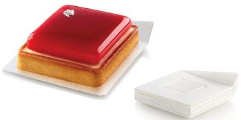 @ Patisserie-Unterlagen weiß quadratisch | viereckig L8,3xB8,3cm (100 Stk)
