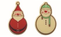 @ Schoko-Dekor Aufleger weiß 'Père Noel et bonhomme de neige' (90 Stk)