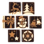 @ Schoko-Dekor Aufleger Quadrate 'Weihnachtsmotive' , weiße Schokolade sortiert (162 Stk)