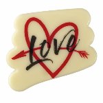 @ Schoko-Dekor Aufleger weiß 'Grafitti Love' (80 Stk)
