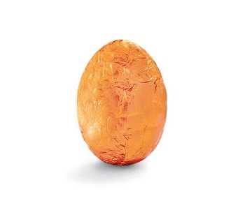 @ Pralinen-Eier dunkel | zartbitter verpackt in Alu orange (lose Ware)
