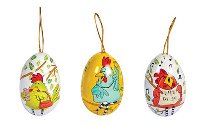 @ Metall-Eier zum Befüllen Frühlings- | Ostermotiv Hennen bunt (3x6 Stk)