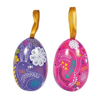 @ Metall-Eier zum Befüllen Frühlings- | Ostermotiv violett/pink (2x9 Stk)