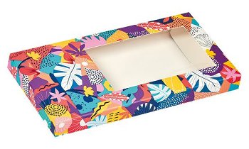 @ Tafelschokoladen-Verpackung Frühlings- | Ostermotiv Blumen bunt rechteckig (2x25 Stk)