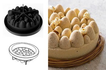@ Silikon-Matte | -Form | Einzel- | Kuchenform rund Oster-Eier 'Easter Cake'