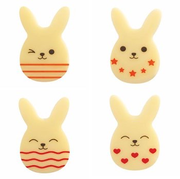 @ Schoko-Dekor Aufleger weiß Hase 'Le quatuor' (180 Stk)