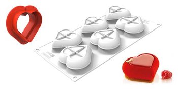 @ Silikon-Matte | -Form 6 Herzen 'Heatrix'