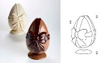 @ Gießform Ei mit Schleife 'Cadeau' (6 Teile für 2 Stk)