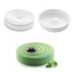 @ Silikon-Matte | -Form | Einzel- | Kuchenform rund mit Relief 'Vague'