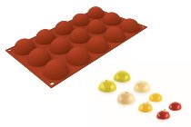 @ Silikon-Matte | -Form 15 runde Formen | Halbkugeln (1/3GN=17,5x30cm)