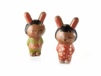 @ Gießform-Blister Hase 'Geisha' (12 Blister für 6 Stk)