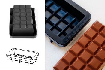 @ Silikon-Matte | -Form | Einzel- | Kuchenform rechteckig Tafelform 'Tablette'