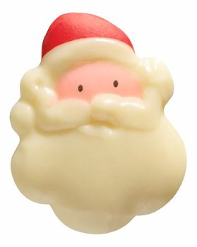 @ Schoko-Dekor Aufleger weiß Weihnachtsmannkopf (90 Stk)