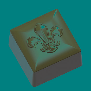 Gießform Praline | Pralinengießform 24 quadratische | viereckige Formen 'Lilie Fleur de Lys'