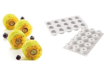 @ Silikon-Matte | -Form 15 runde Formen mit Loch | Ringe | Donuts | Savarins 'Sushi Roll'