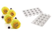@ Silikon-Matte | -Form 15 runde Formen mit Loch | Ringe | Donuts | Savarins 'Sushi Roll'