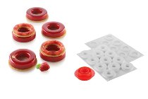 @ Silikon-Matte | -Form 11 runde Formen mit Loch | Ringe | Donuts | Savarins 'Loop'