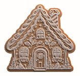 @ Schoko-Dekor Aufleger karamellisiert weiß Lebkuchenhaus mit Relief (72 Stk)