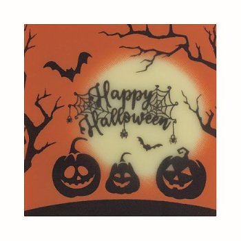 @ Schoko-Dekor Aufleger weiß Carré 'Happy Halloween'' (60 Stk)