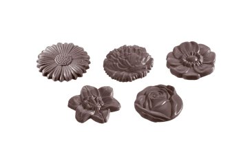 @ Gießform Praline | Pralinengießform 10 Formen mit Blumenmotiven