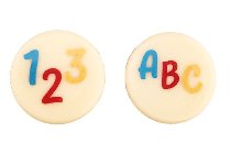 @ Schoko-Dekor Aufleger Zahlen und Buchstaben, weiße Schokolade (280 Stk)