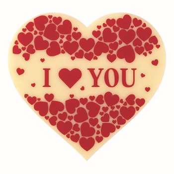 @ Schoko-Dekor Aufleger weiß 'I love you' (60 Stk)