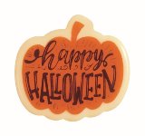 @ Schoko-Dekor Aufleger weiß Kürbis 'Happy Halloween' (108 Stk)
