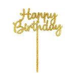 @ Cake-Topper 'Happy Birthday' glitzergold
