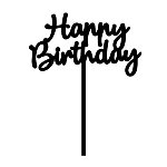 @ Cake-Topper 'Happy Birthday' schwarz