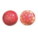 @ Schoko-Dekor Kugel weiß 'Rose de Noël' rot (88 Stk)