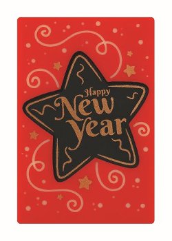 @ Schoko-Dekor Aufleger weiß Rechteck 'Happy New Year' (50 Stk)