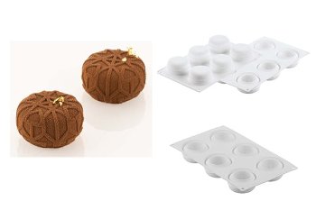 @ Silikon-Matte | -Form 6 runde Formen mit Relief 'Mistery'