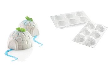 @ Silikon-Matte | -Form 6 runde Formen | Halbkugeln 'Igloo'